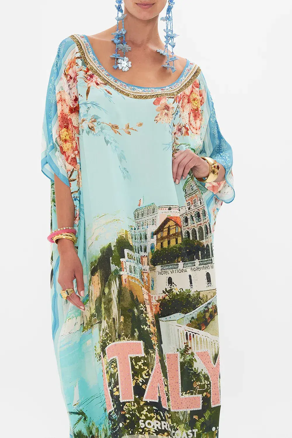 Camilla Round Neck Kaftan From Sorrento with Love One Size  - Image 2