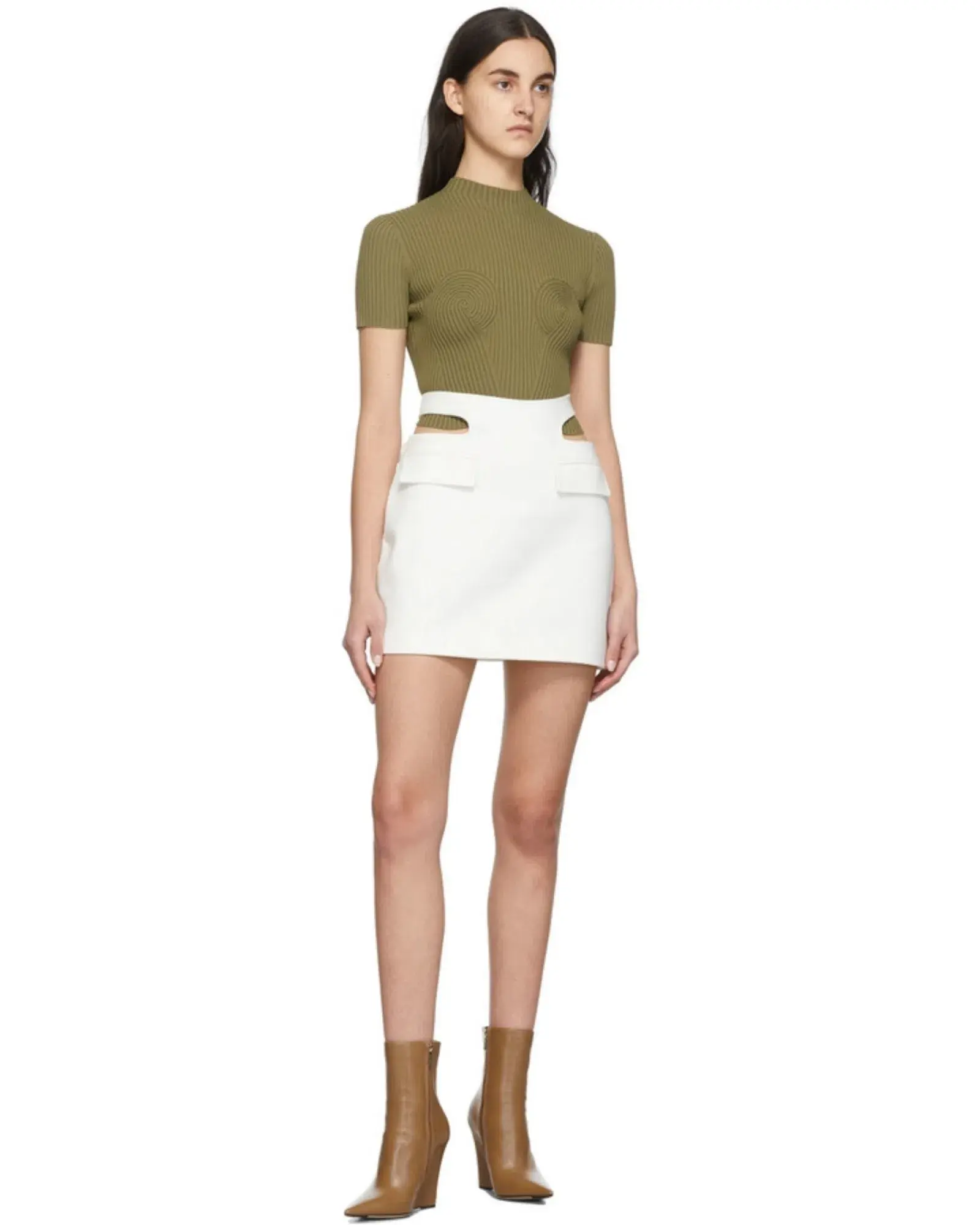 Dion Lee Y Front Mini Skirt White Size AU 8 - Image 2