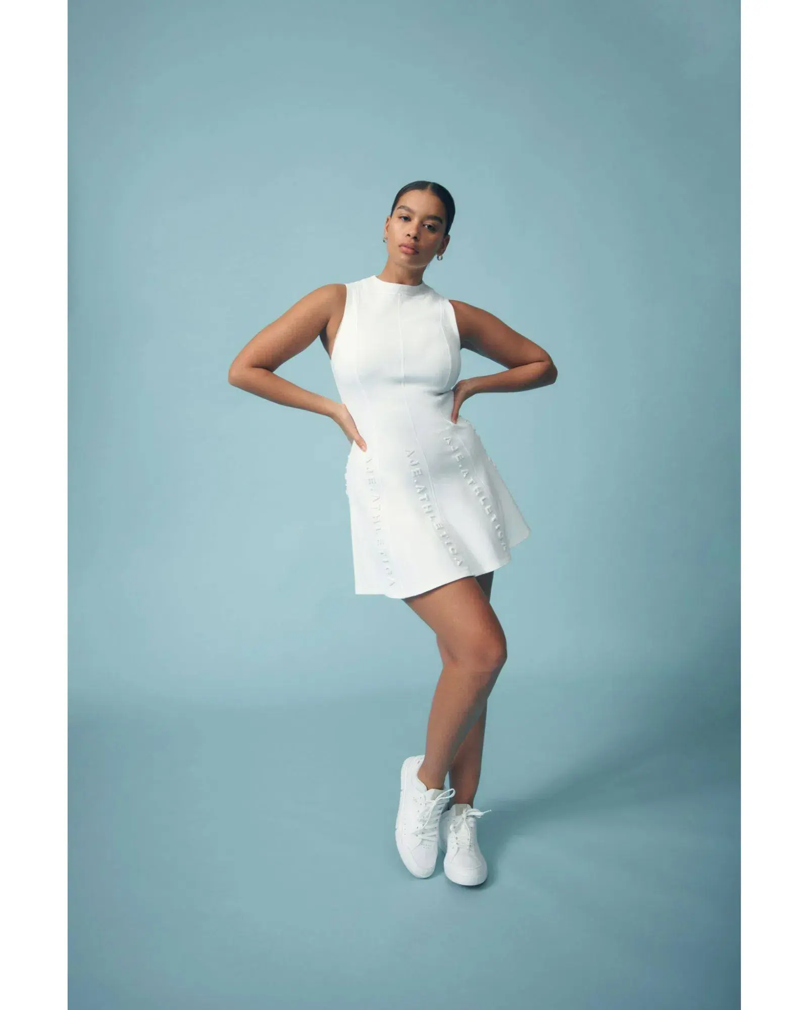Aje signature logo dress in Ivory Size AU 8 - Image 1