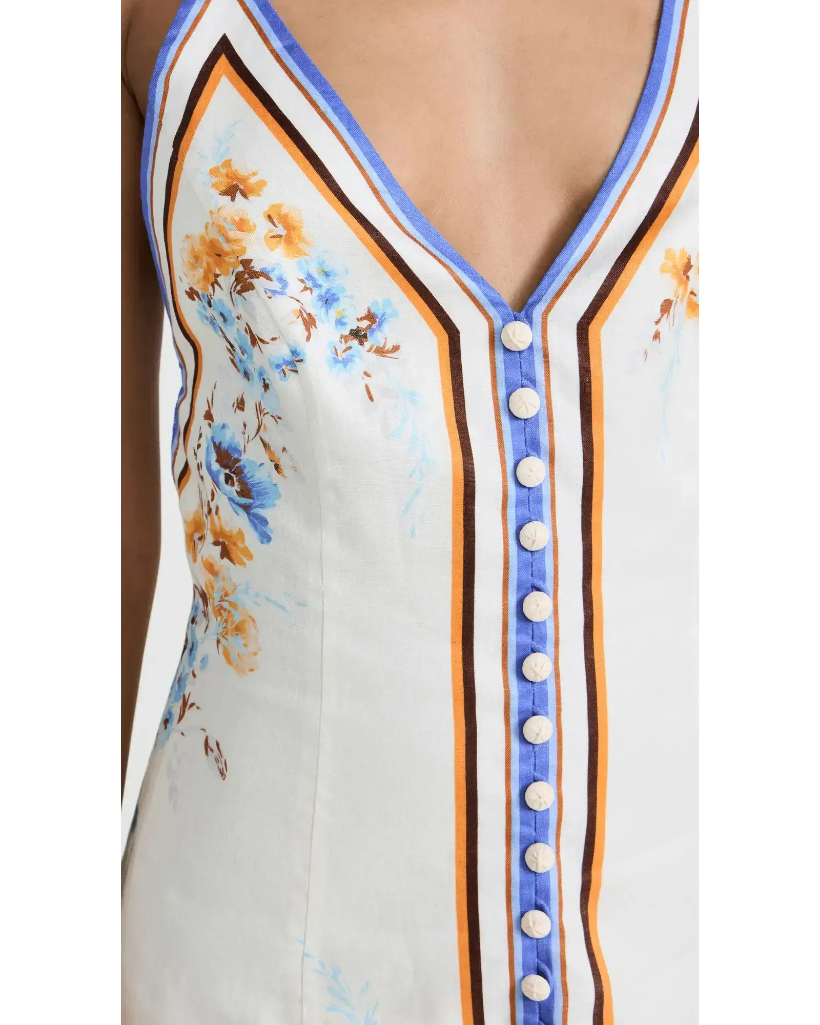 Zimmermann Halcyon Slip Dress Orange/Blue Floral Size 1 / AU 10 - Image 2