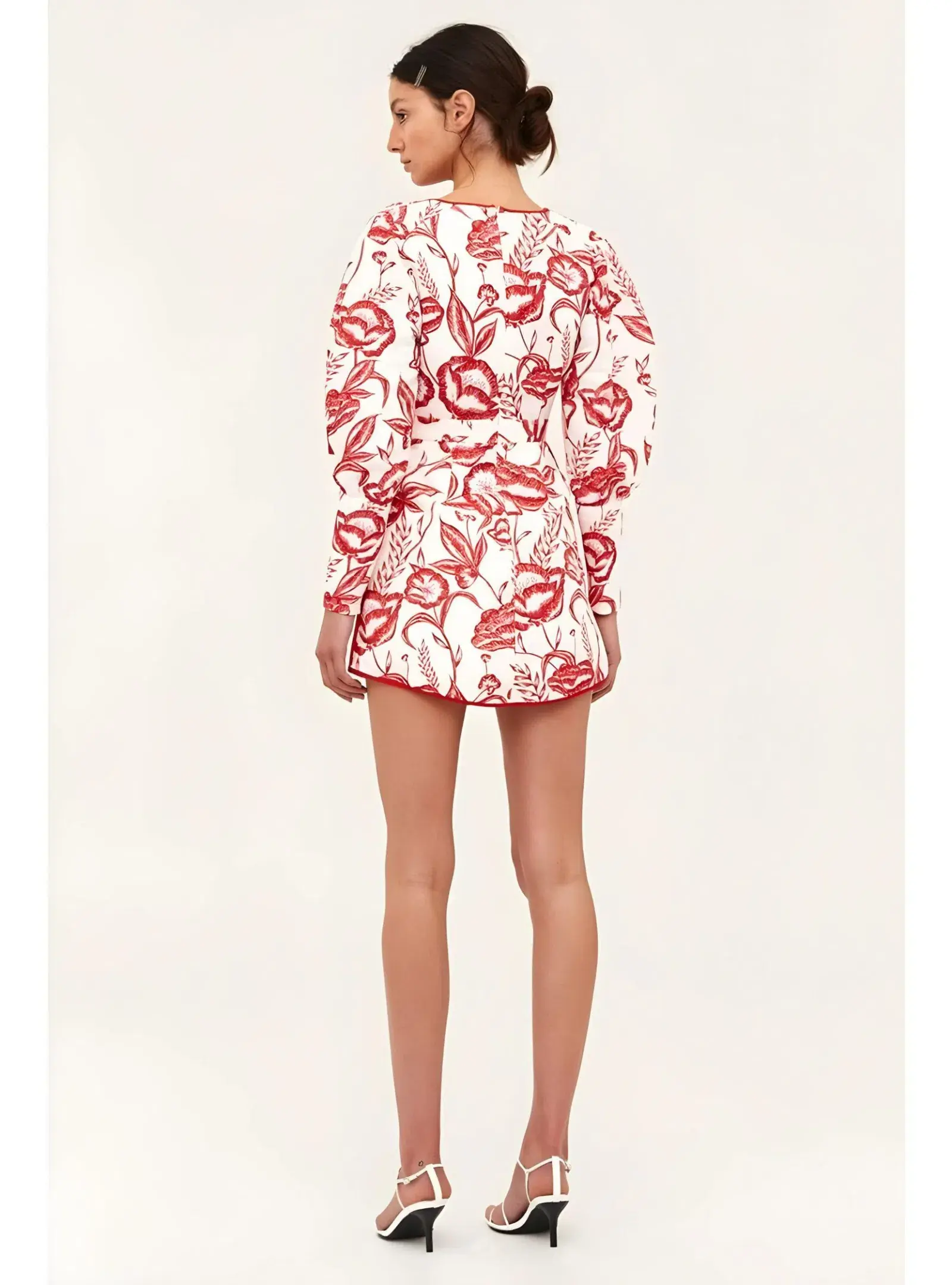 C/MEO Collective White Lie LS Dress Red/White Size AU 6 - Image 2
