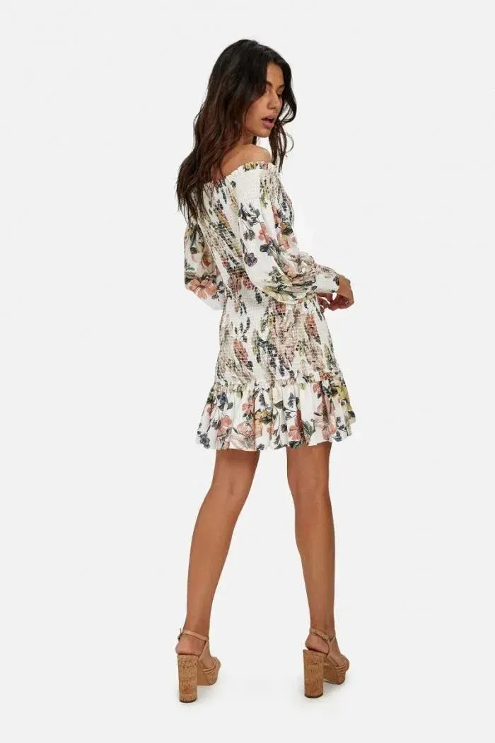 Sheike Fifi Shirred Mini Dress Floral Size 10 - Image 2