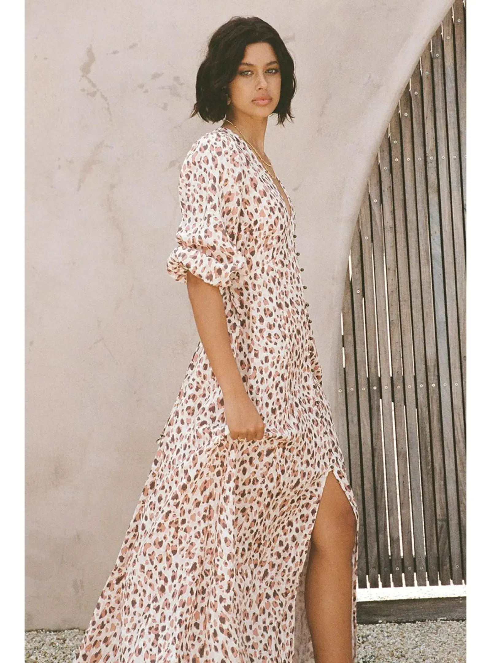 Kivari Nadia Maxi Dress Leopard Size AU 8 - Image 4
