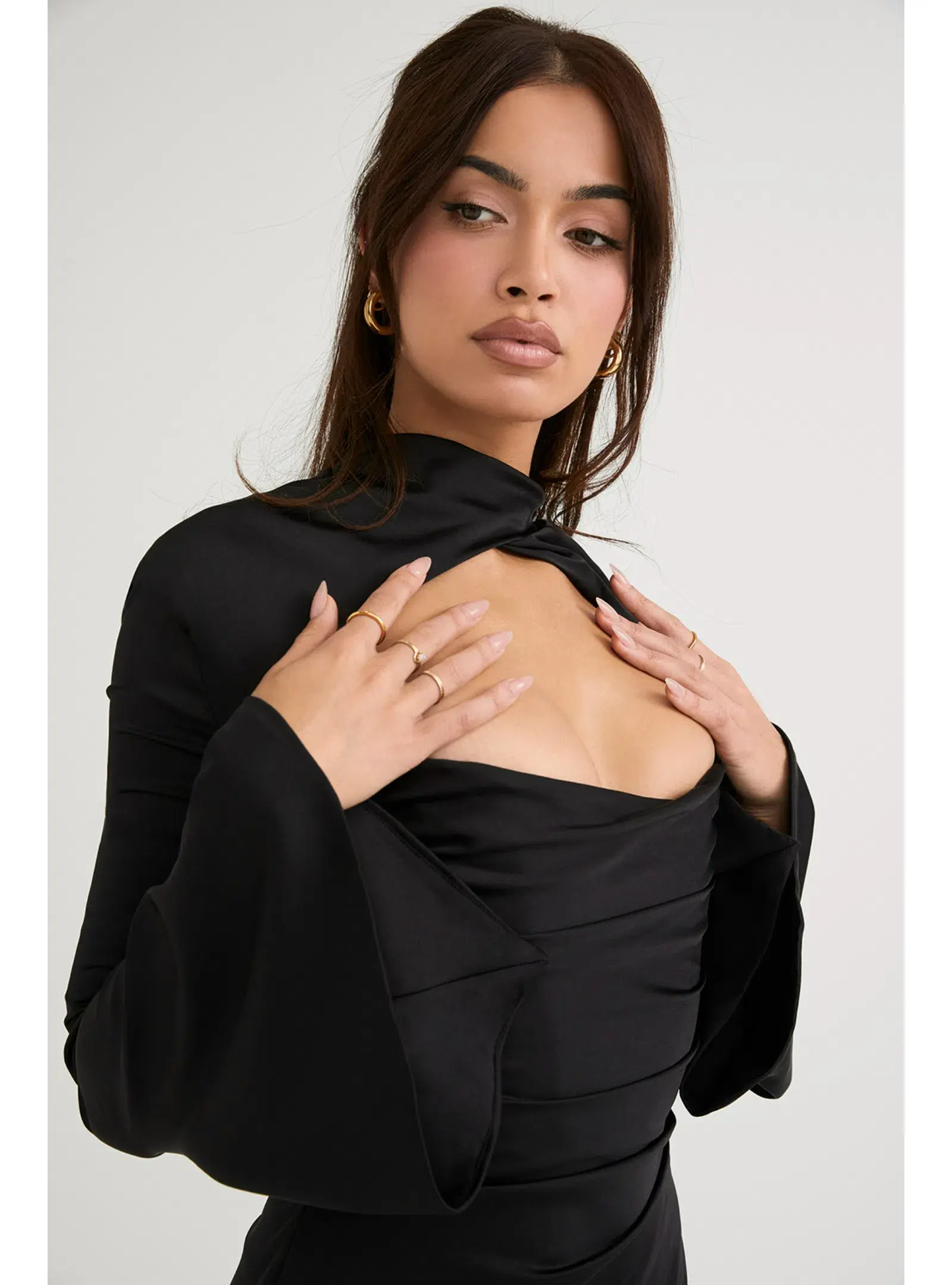 House of CB Toira Draped Corset Mini Dress Black Size Small / AU 8 - Image 2