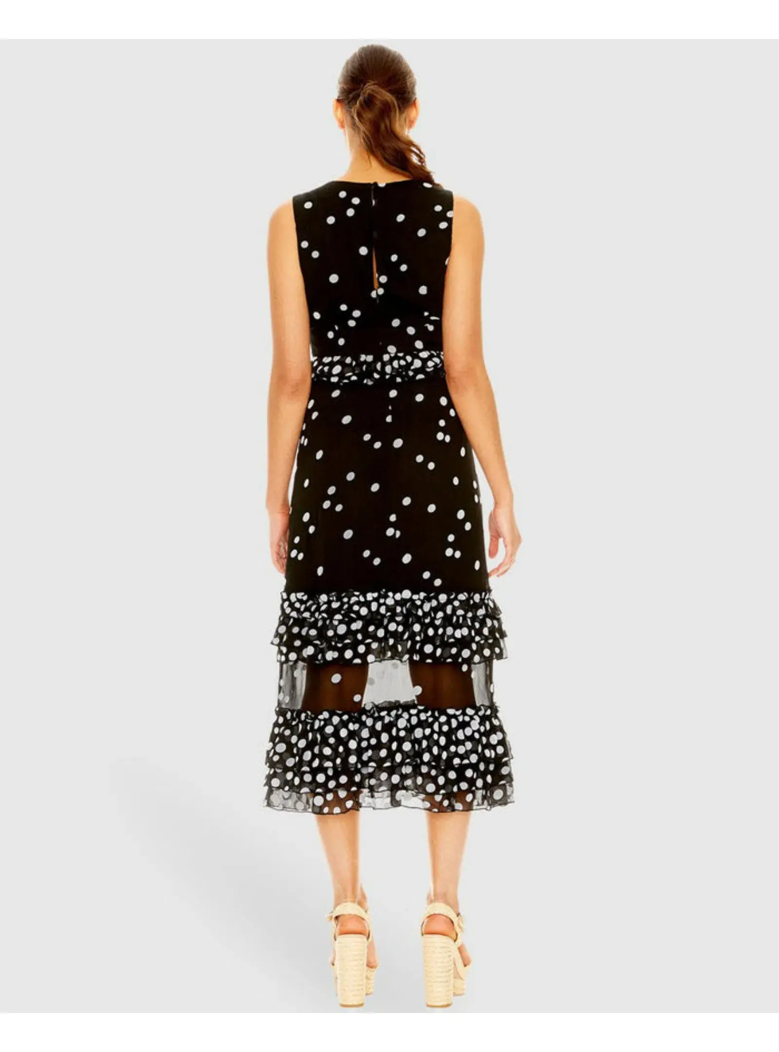 Talulah Love Shak Midi Dress  Mono Spot Print Size XS / AU 6 - Image 2