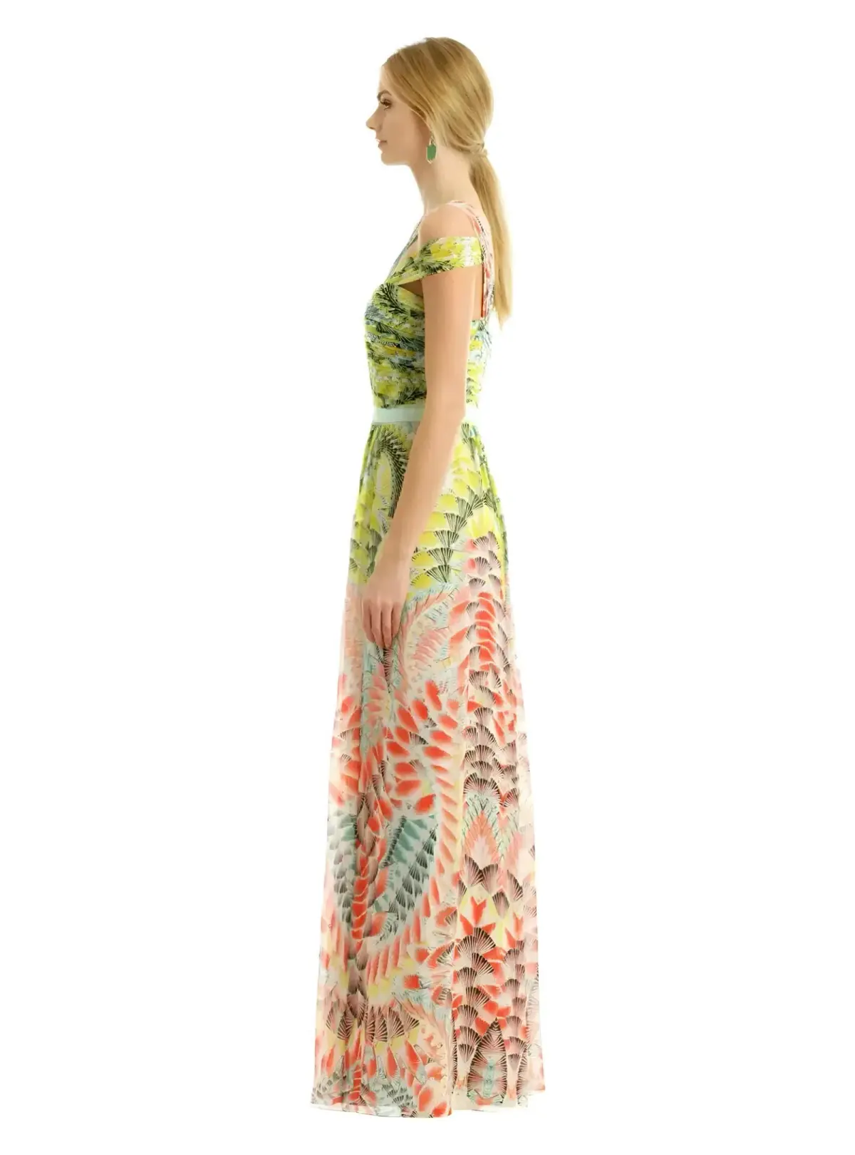 BCBGMAXAZRIA Inga Silk Maxi Dress  Abstract Print Size 0 / AU 6 - Image 2