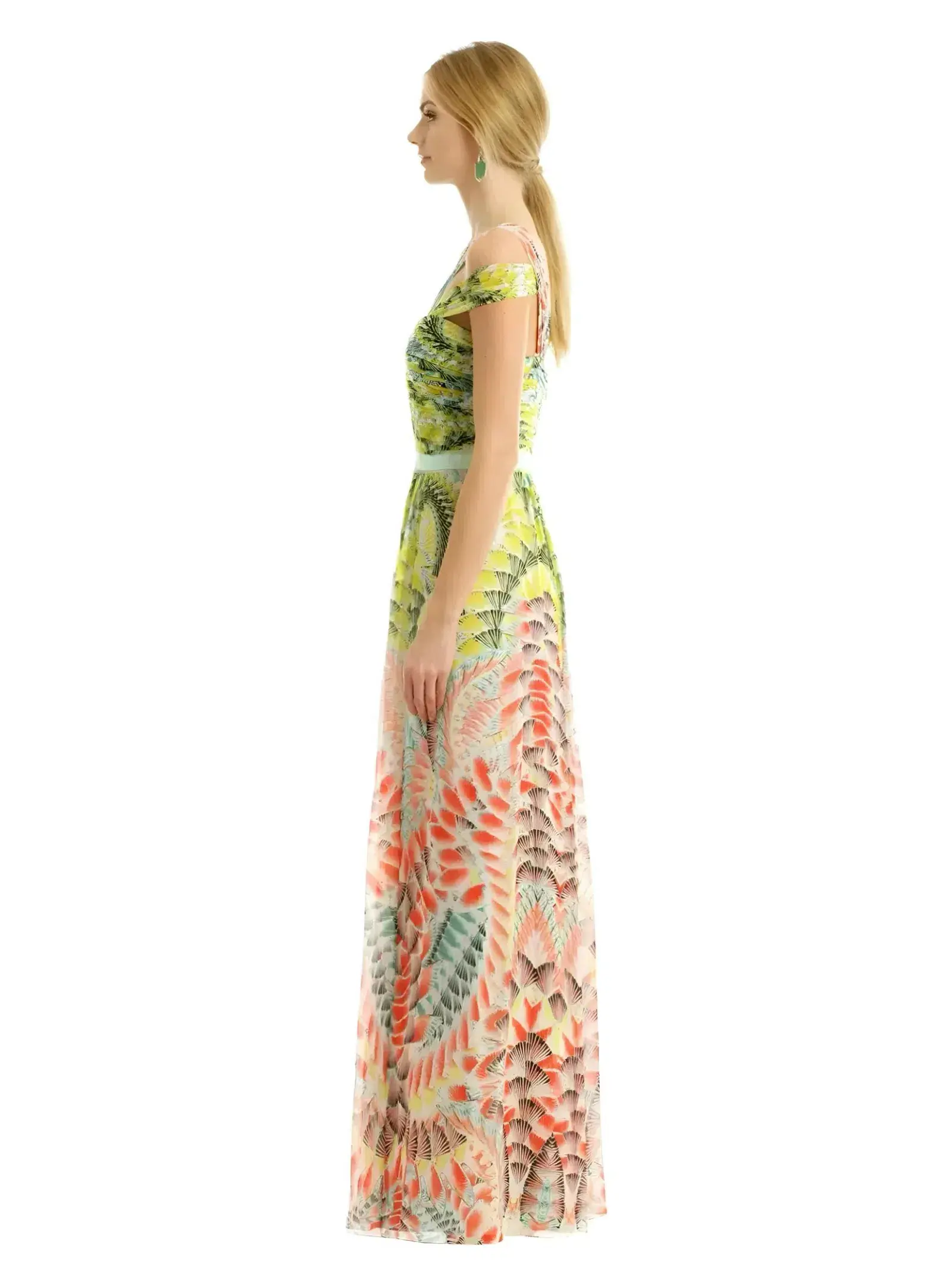 BCBGMAXAZRIA Inga Silk Maxi Dress  Abstract Print Size 0 / AU 6 - Image 2