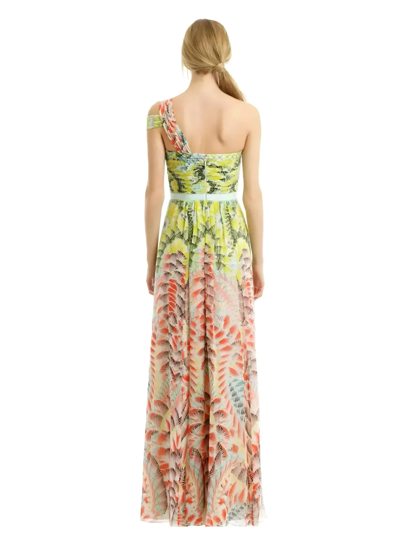 BCBGMAXAZRIA Inga Silk Maxi Dress  Abstract Print Size 0 / AU 6 - Image 3