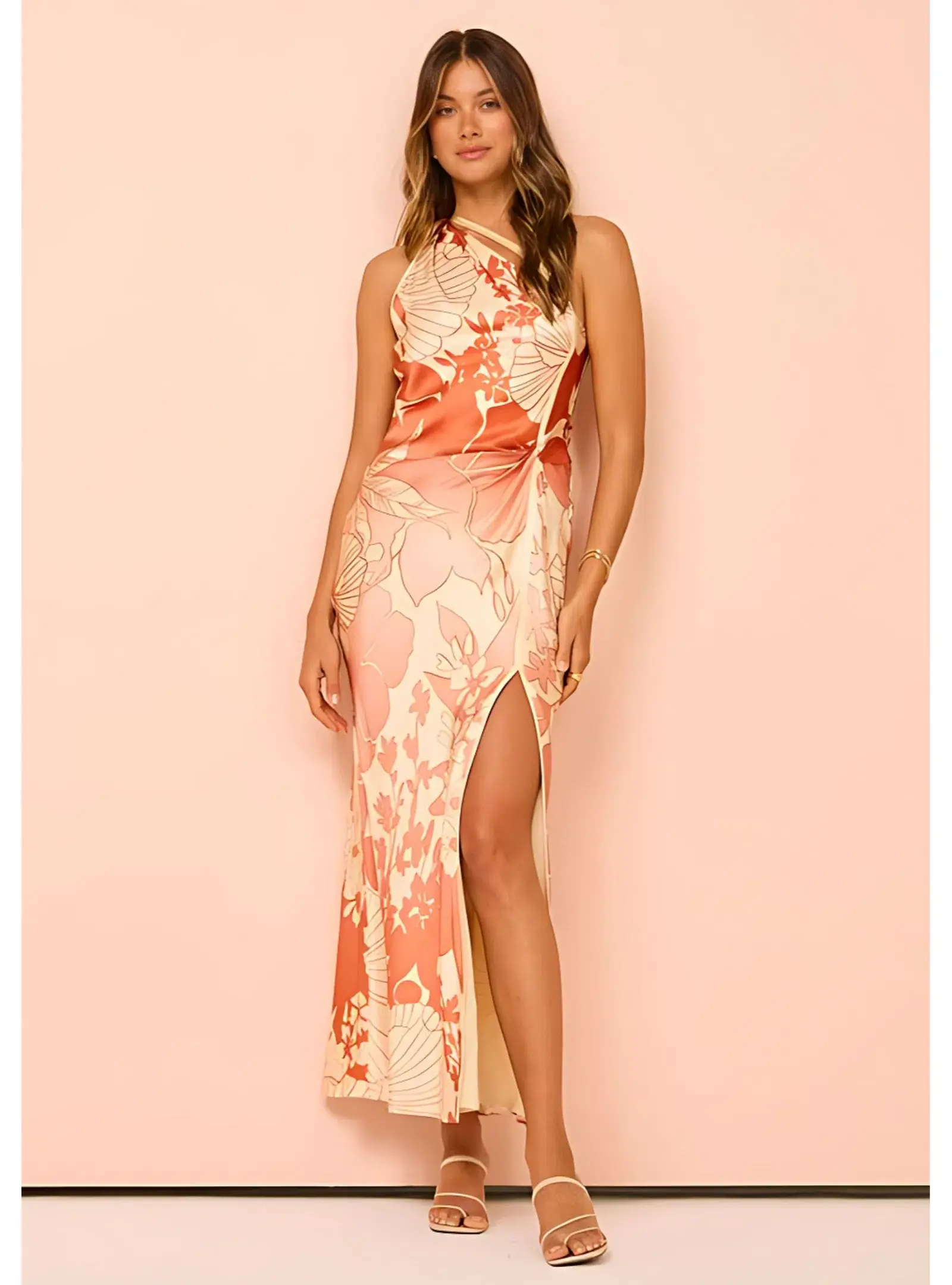 Sir the Label Como Asymmetric Midi Dress Paradiso Print Size AU 6 - Image 1