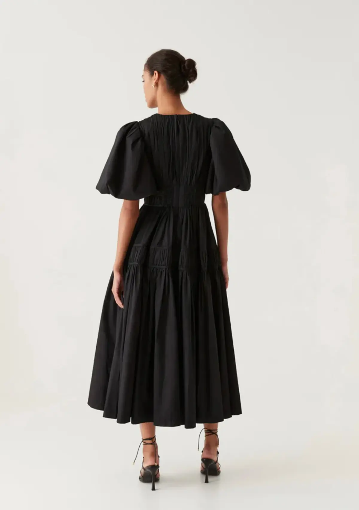 Aje Fallingwater Gathered Midi Dress Black Size AU 14  - Image 4