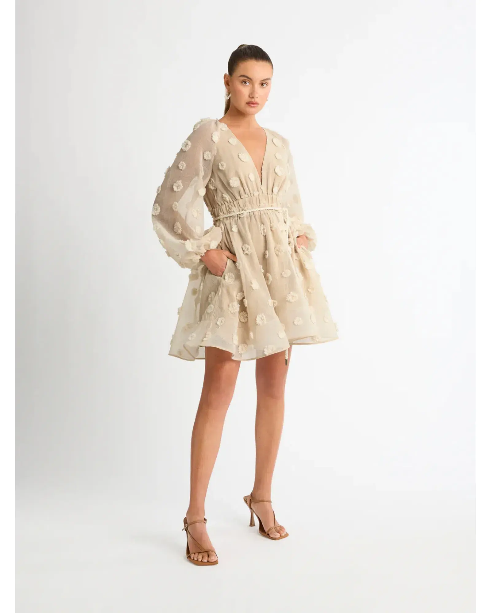 Sheike Taylor Dress in Beige Size AU 10 - Image 1