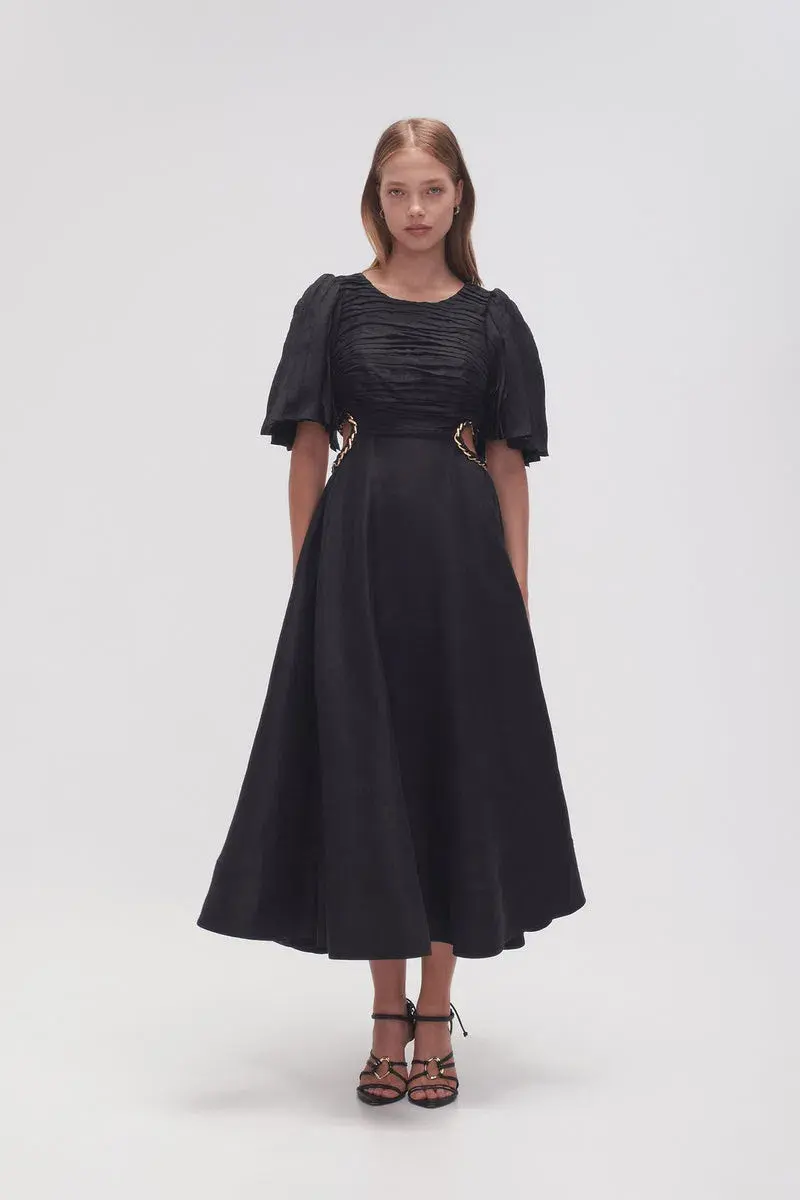 Aje Monica Chainlink Midi Dress Black Size 8 for rent on The Volte - main image