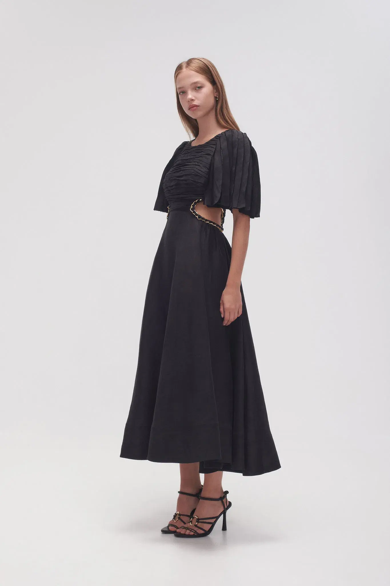 Aje Monica Chainlink Midi Dress Black Size 8 - Image 2