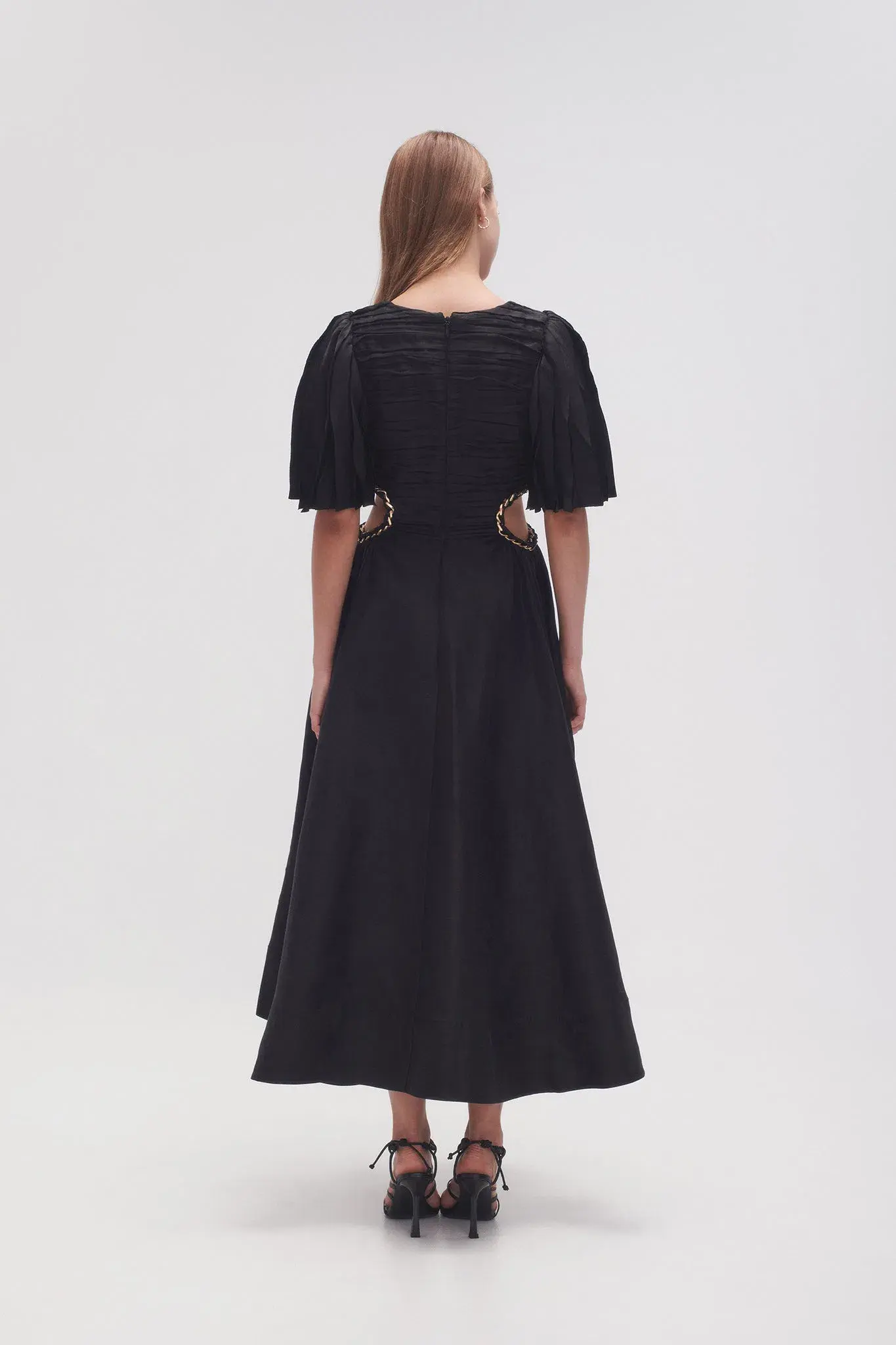 Aje Monica Chainlink Midi Dress Black Size 8 - Image 3