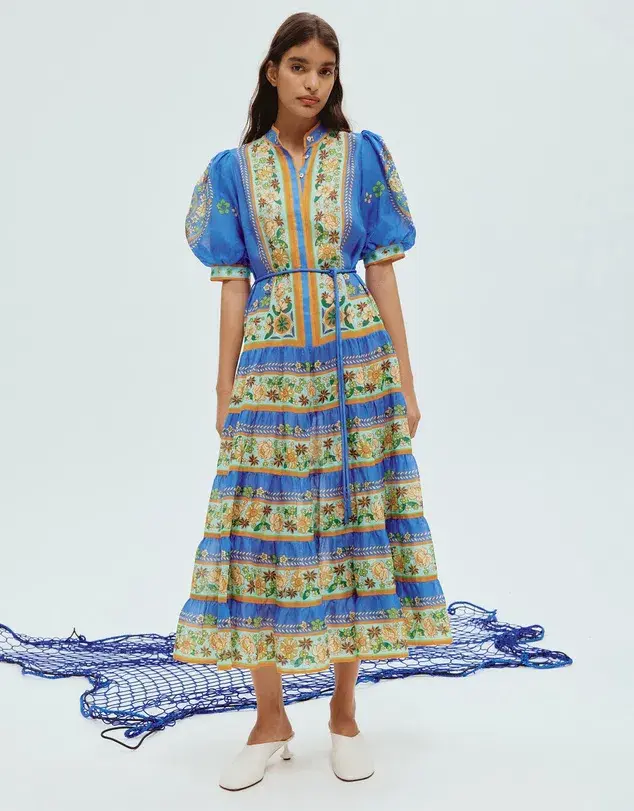 Alemais Lindah Tiered Midi Dress Print Size 12 for rent on The Volte - main image