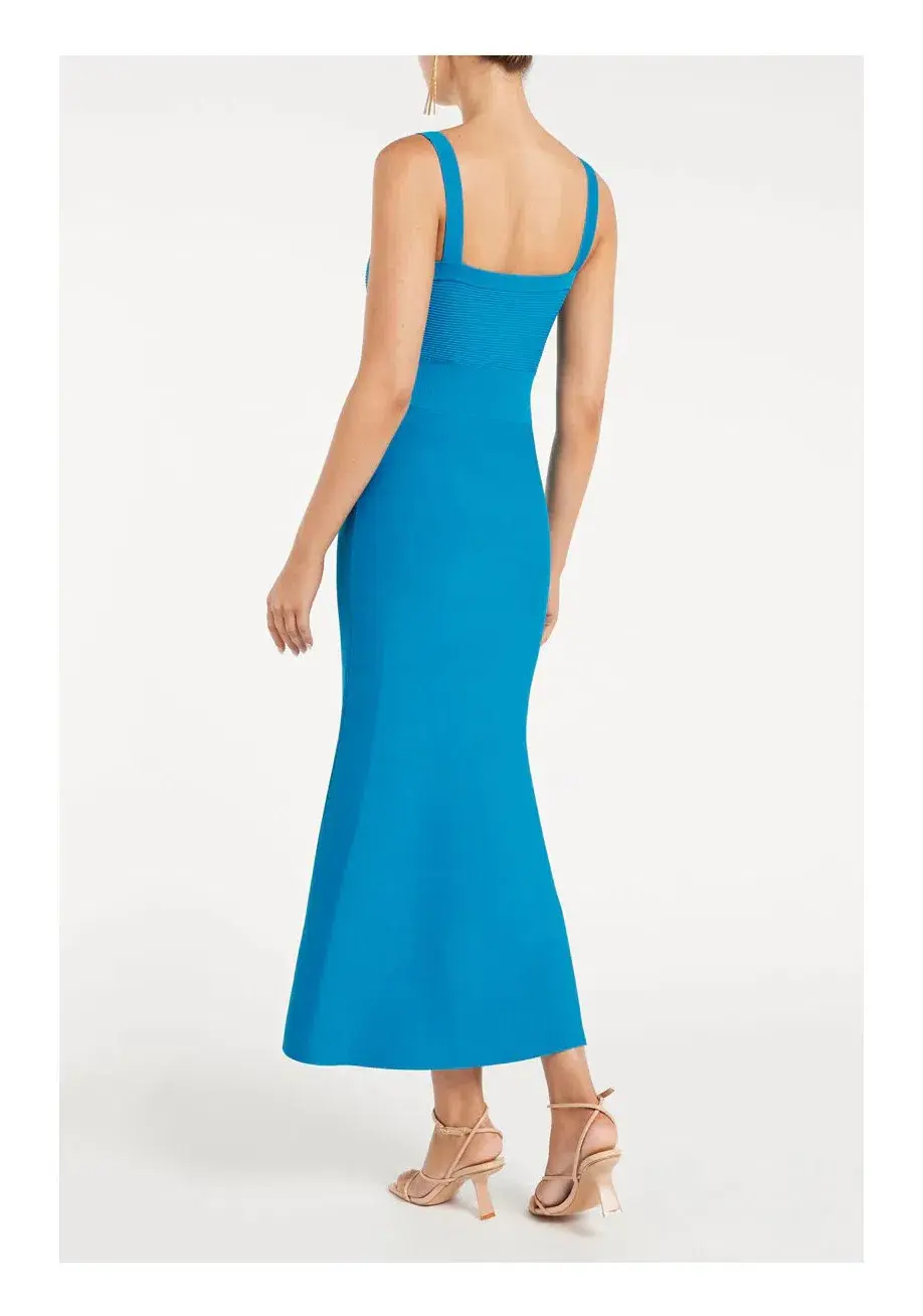 Rebecca Vallance Alma Knit Midi Dress Blue Size 10 - Image 2
