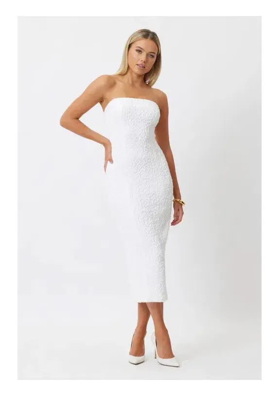 Bianca and Bridgett Dixon Strapless Midi Dress White Size 8 for rent on The Volte - main image