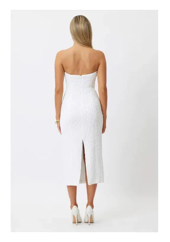 Bianca and Bridgett Dixon Strapless Midi Dress White Size 8 for rent on The Volte - main image