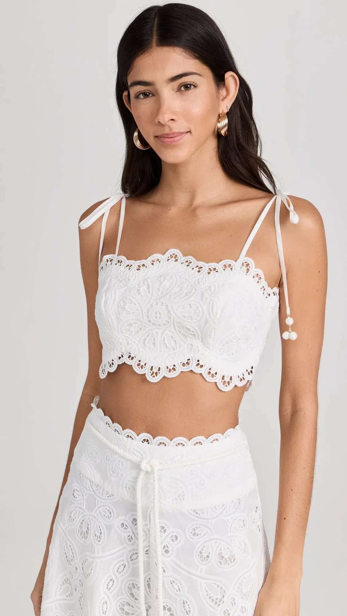 Zimmermann Ottie Embroidered Bodice & Flared Skirt Set Ivory Size 1 / AU 10 - Image 2
