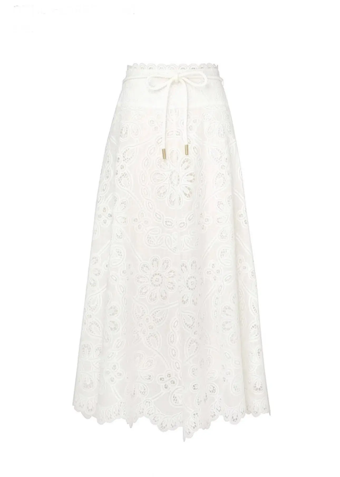 Zimmermann Ottie Embroidered Bodice & Flared Skirt Set Ivory Size 1 / AU 10 - Image 6