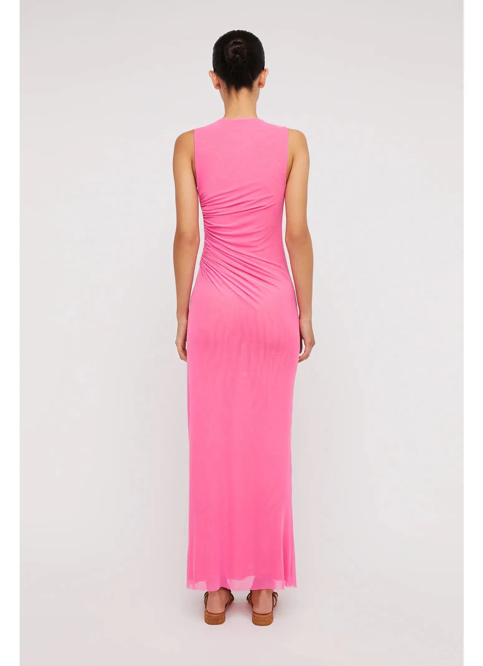 Scanlan and Theodore Italian Mesh Gathered Dress in Pink Size 4 - Image 2