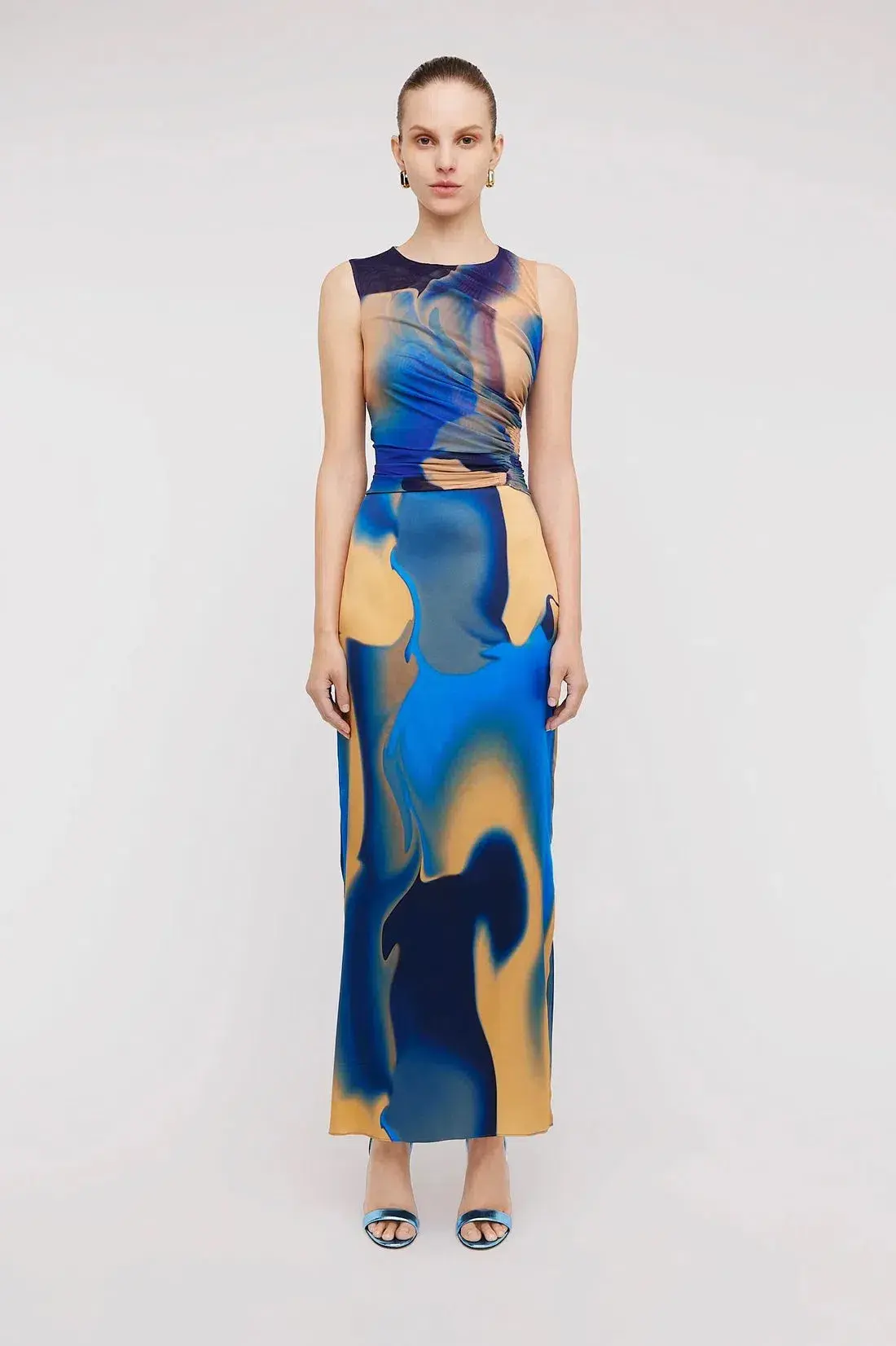 Scanlan Theodore Italian Watercolour Dress in Cobalt Blue Size 6 - Image 1