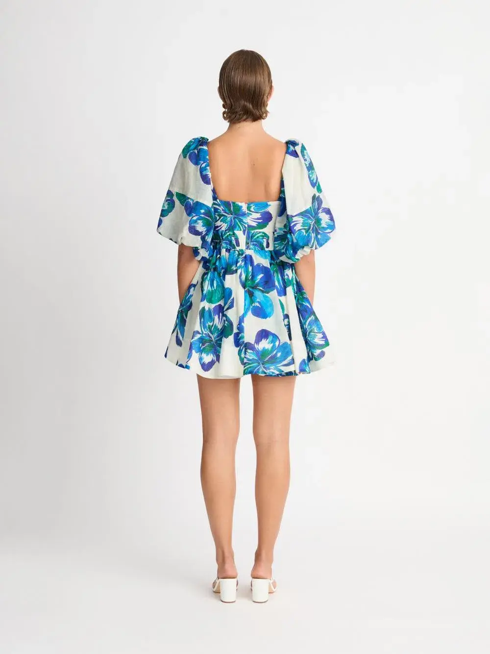 Sheike Hibiscus Mini Dress Floral Blue Size 6 - Image 2