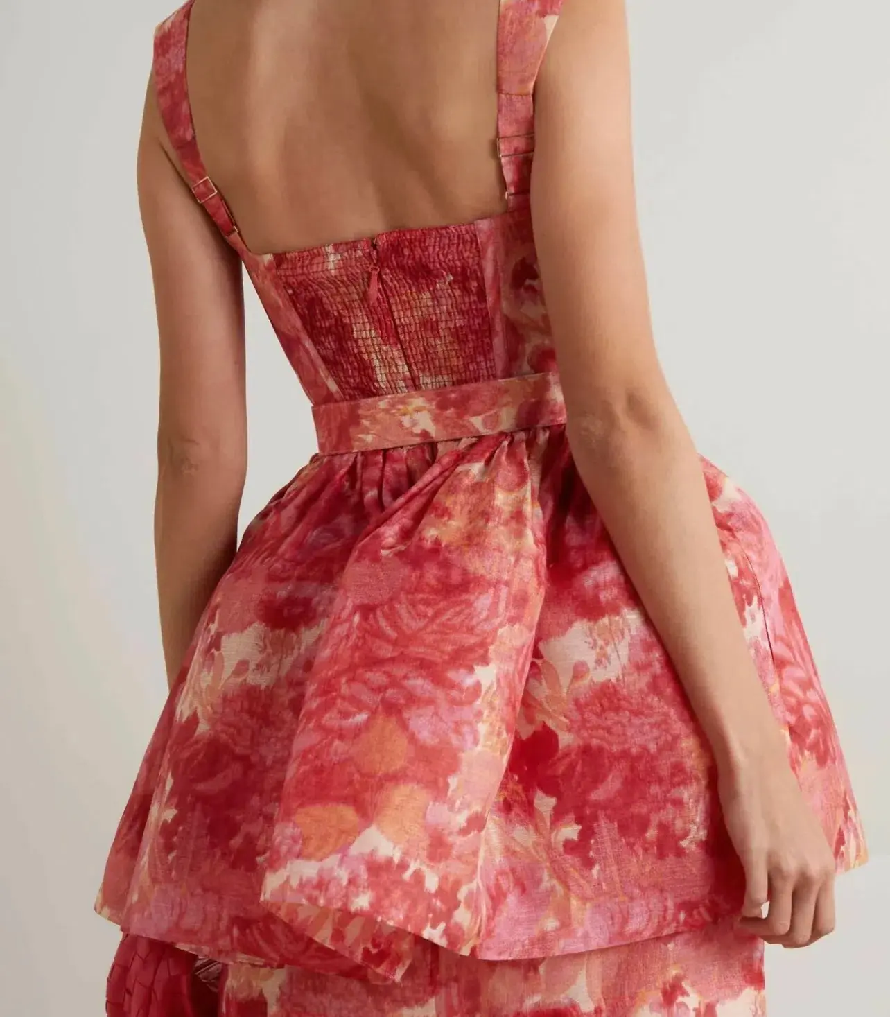 Zimmermann High Tide Mini Dress in Pink Ikat Floral Size 0P / AU 6 - Image 2
