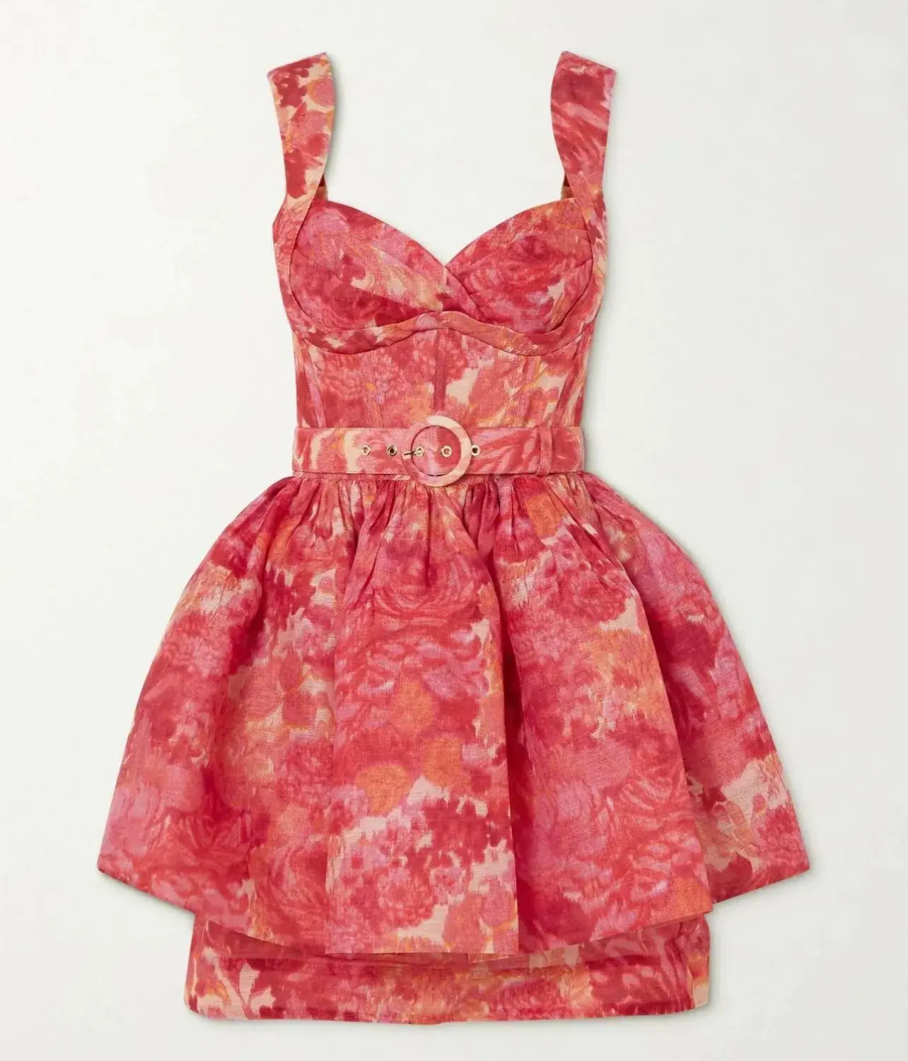 Zimmermann High Tide Mini Dress in Pink Ikat Floral Size 0P / AU 6 - Image 4