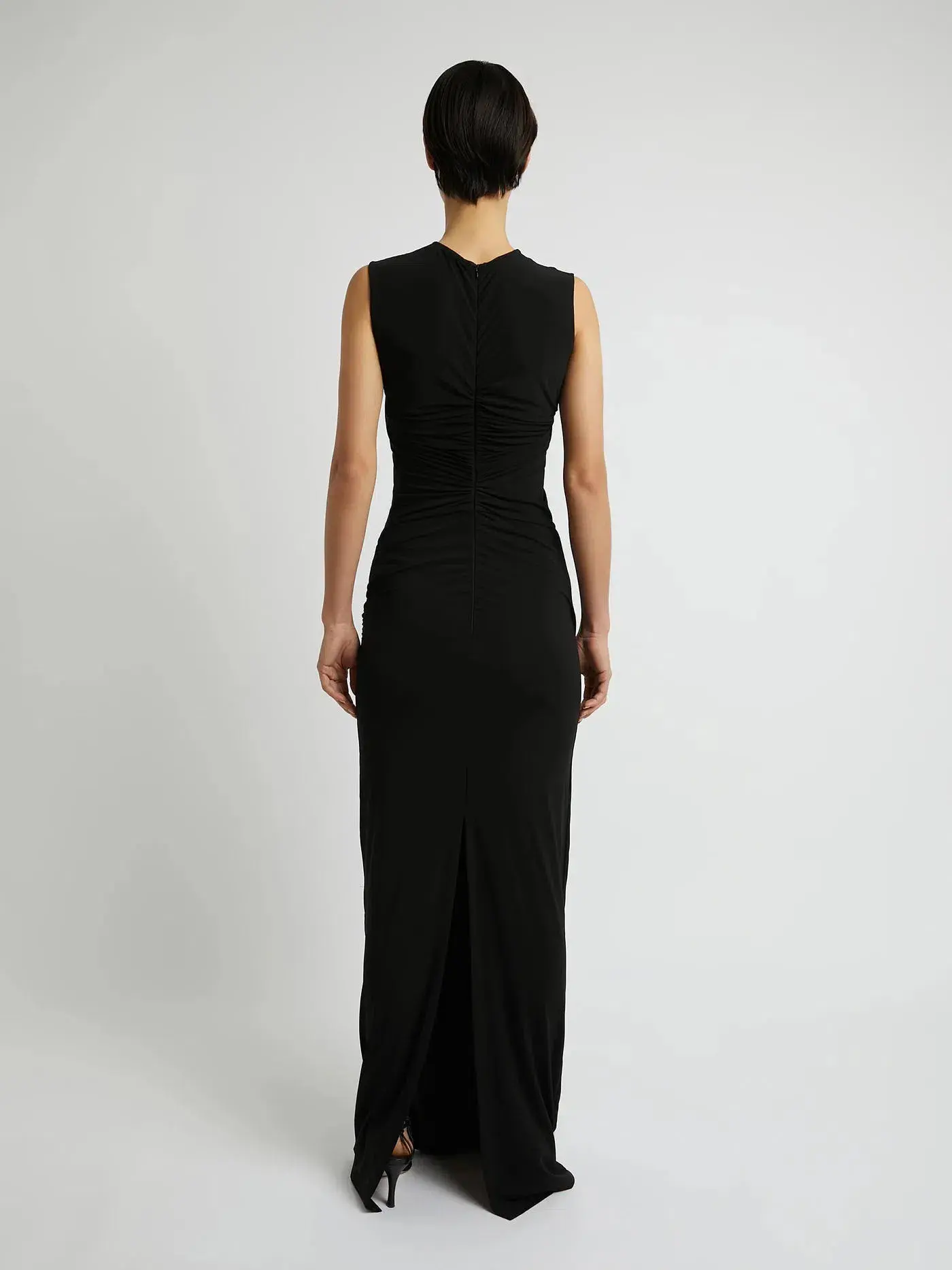 Christopher Esber Zephyr Wired Open Front Maxi Dress in Black Size 6 - Image 5