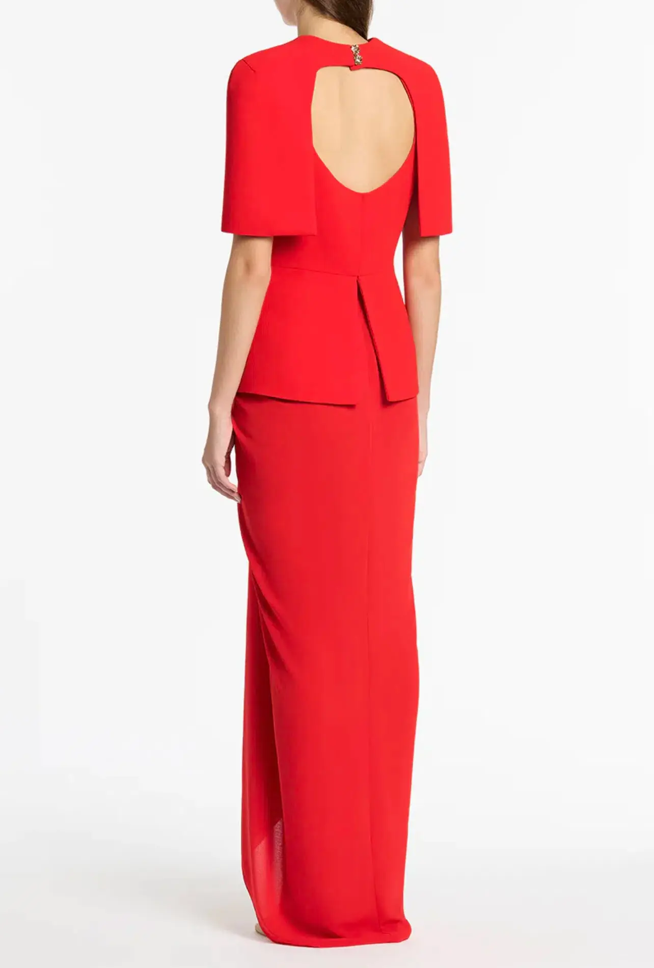 Carla Zampatti Georgette Waterfall Maxi Skirt in Red Size XS / AU 6 - Image 2