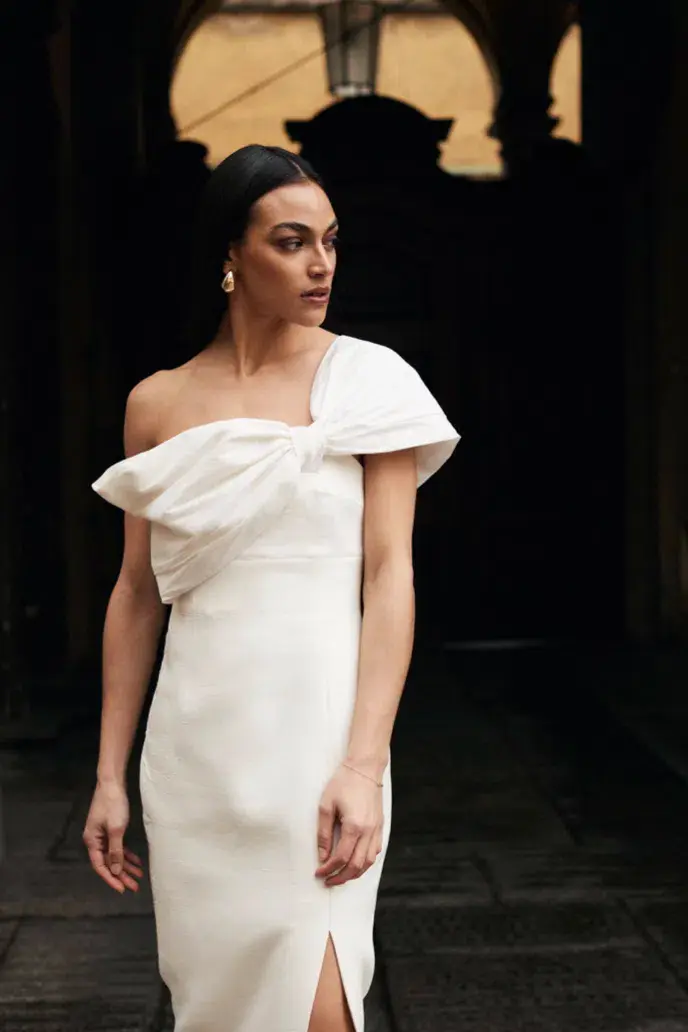 Rachel Gilbert Kace Midi Dress Ivory Size 1/AU 8  - Image 3