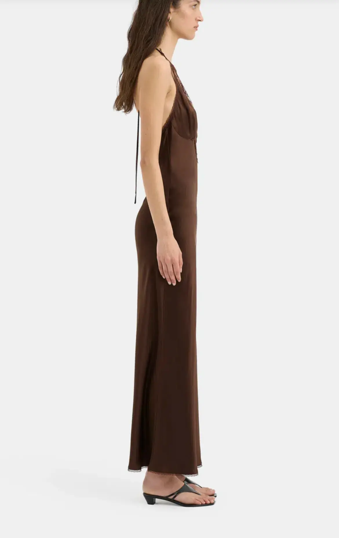 Sir the Label Aries Halter Gown Chocolate Size 3 / AU 12 - Image 3