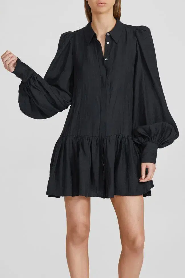 Acler Sherwood Mini Dress Black Size 10 - Image 4