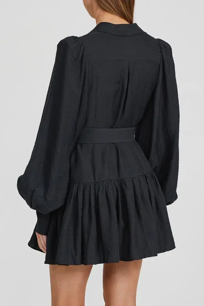 Acler Sherwood Mini Dress Black Size 10 - Image 3
