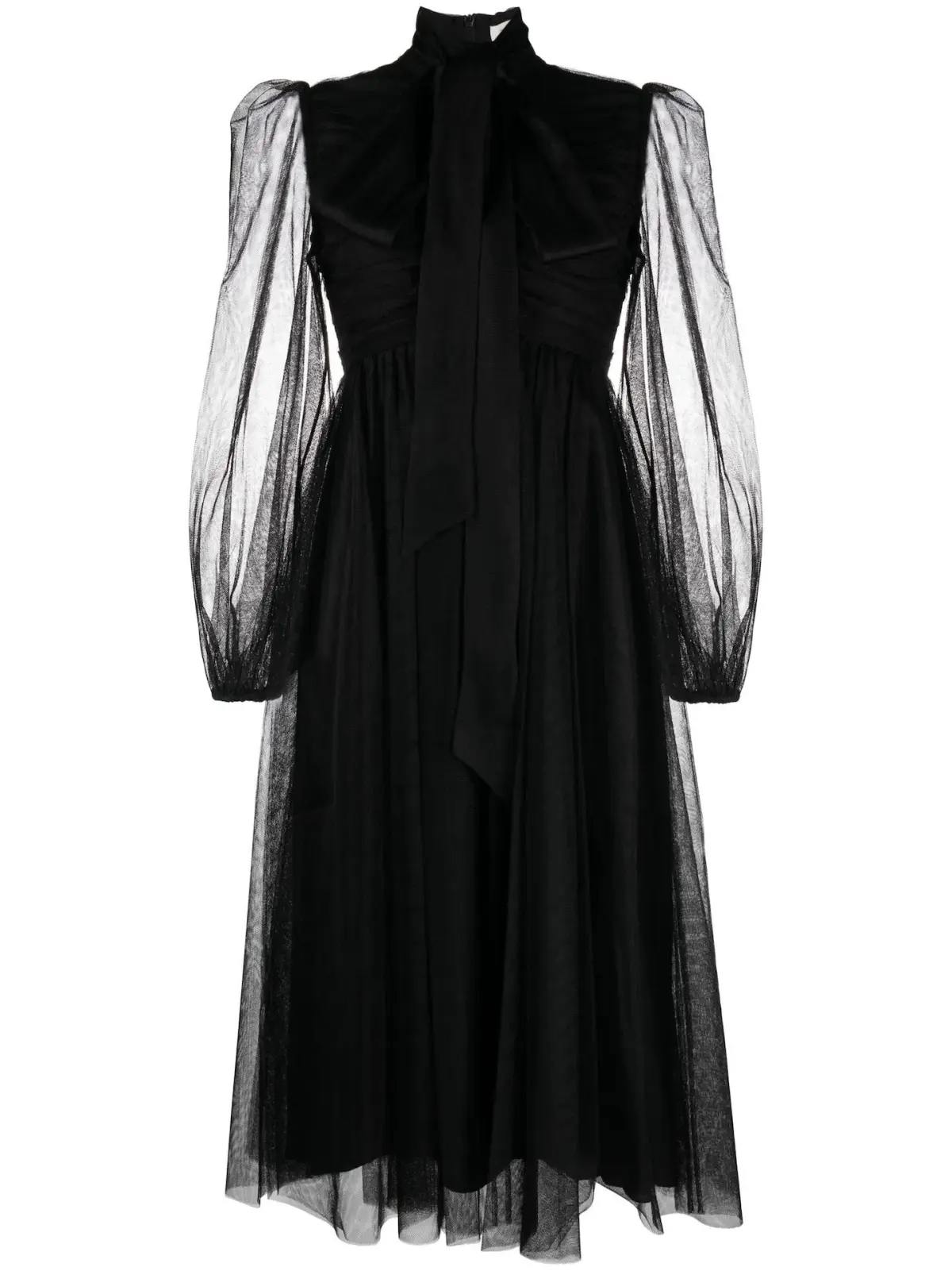 Zimmermann Bow Tulle Midi Dress Black Size 4 / AU 16 - Image 4
