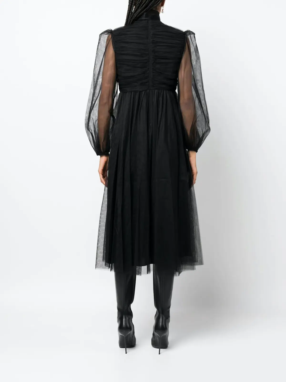Zimmermann Bow Tulle Midi Dress Black Size 4 / AU 16 - Image 3