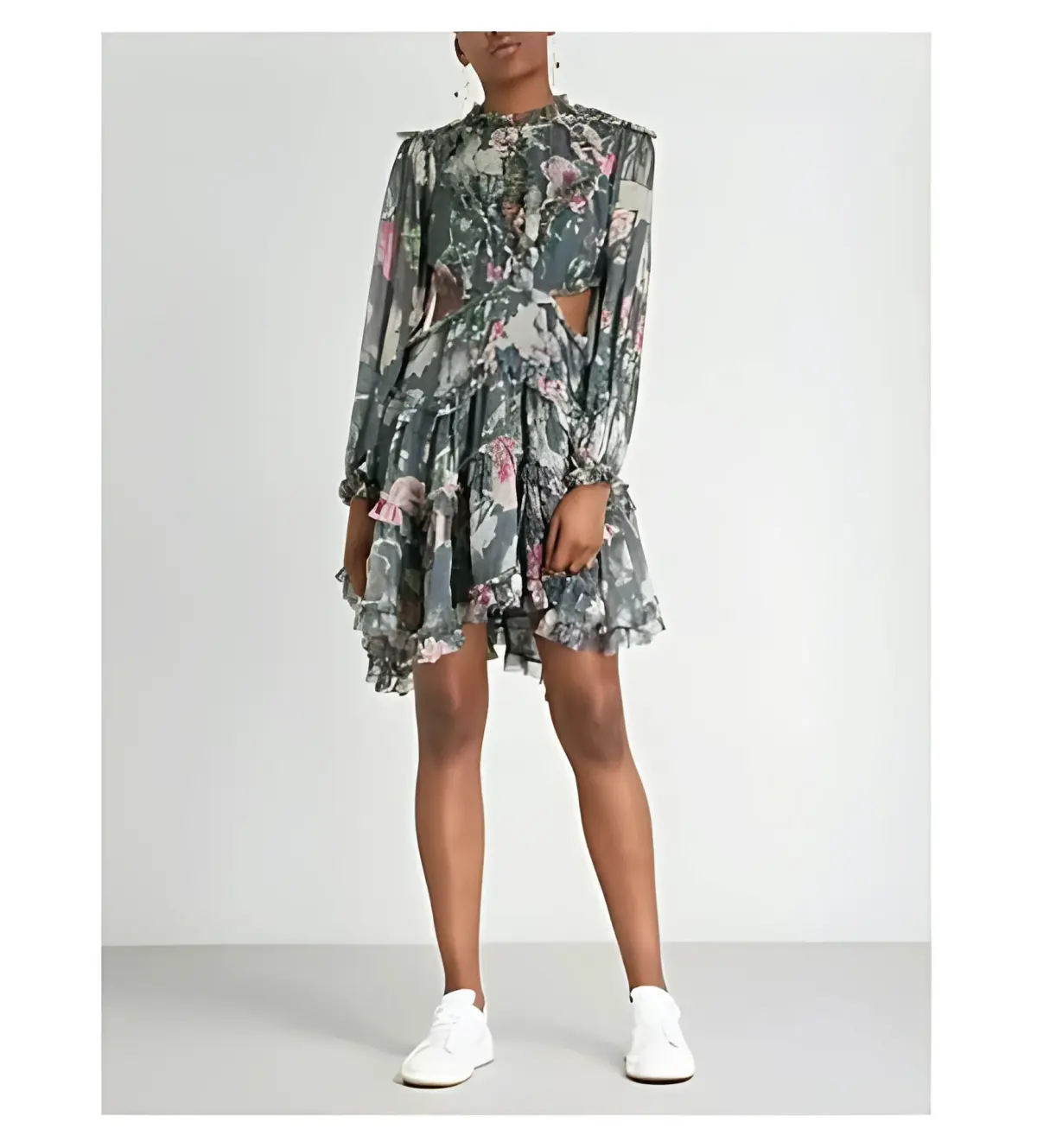 Zimmermann Iris Corsair Open-Back Ruffled Silk Mini Dress Floral Size 1 / AU 10 - Image 1