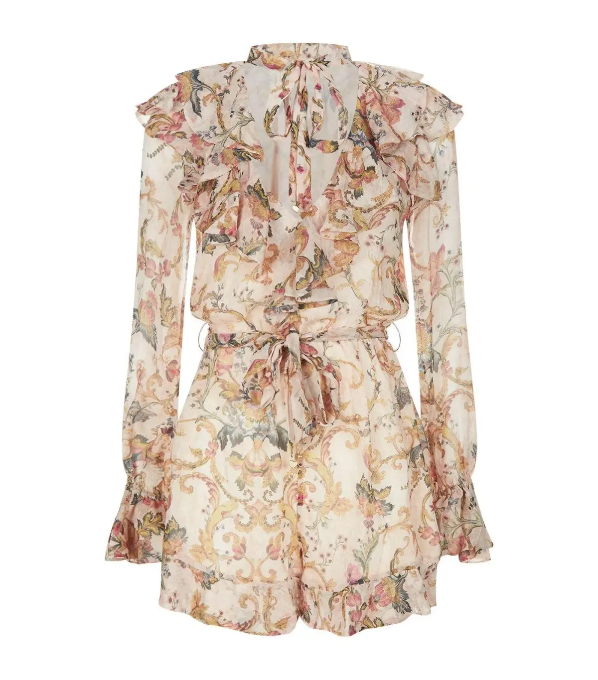 Zimmermann Painted Heart Cascade Playsuit Peach Tapestry Size 1 / AU 10 - Image 4