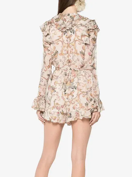 Zimmermann Painted Heart Cascade Playsuit Peach Tapestry Size 1 / AU 10 - Image 3