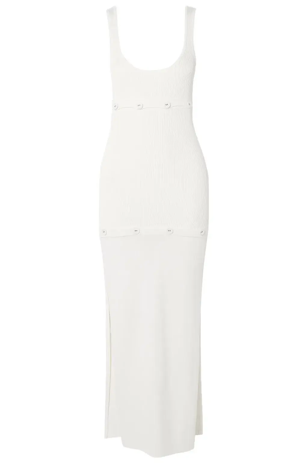 Christopher Esber Button-detail Ribbed Knit Dress White Size 10 - Image 3