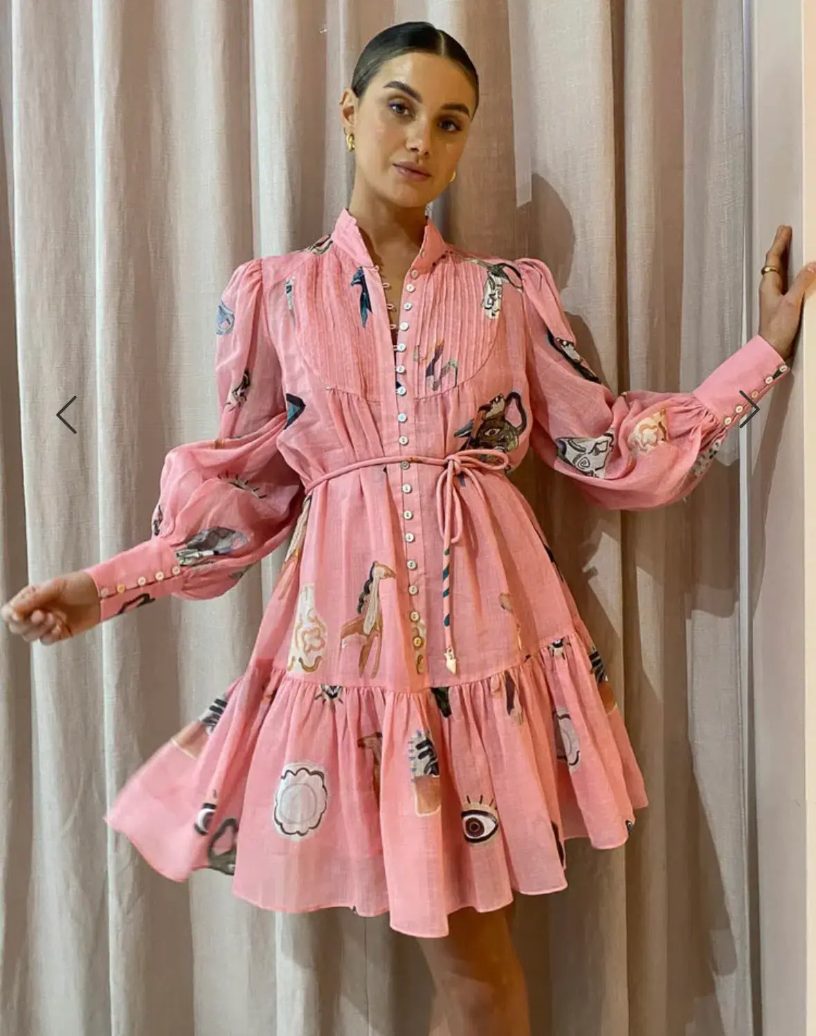 Alemais Cleo Smock Mini Dress Pink Size 14 - Image 4