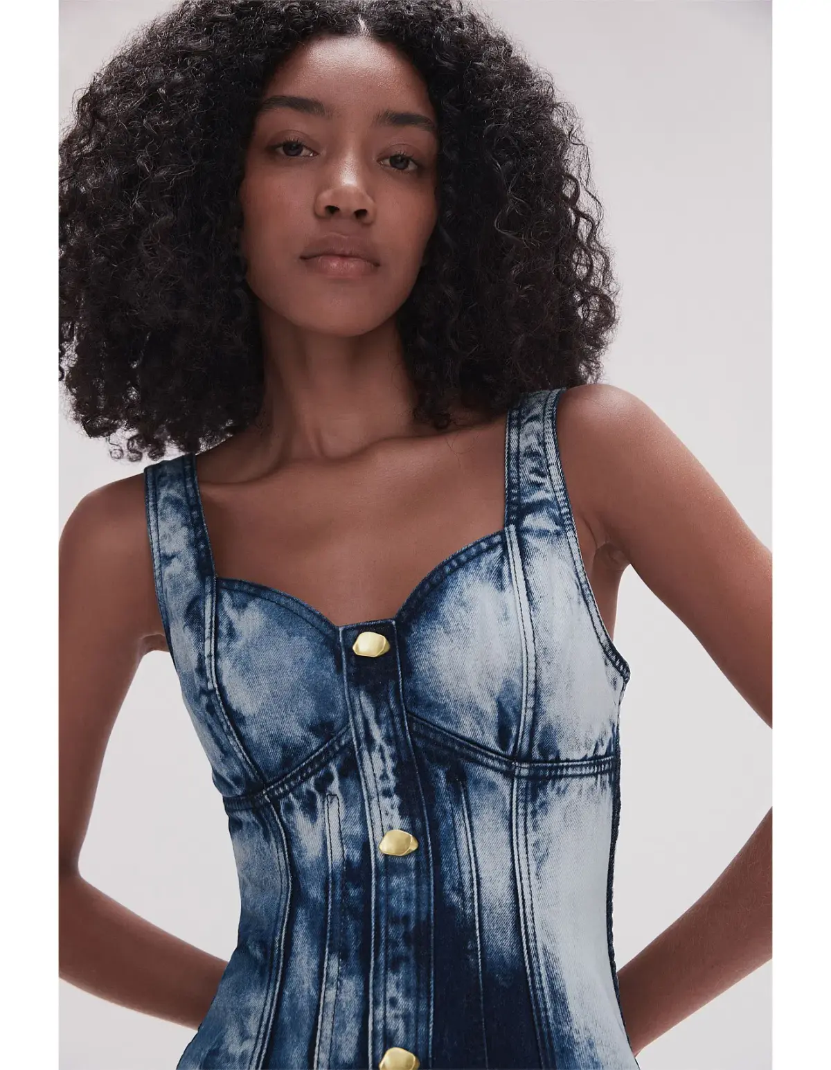 Aje Enigma Denim Midi Dress Print Size 6 - Image 4