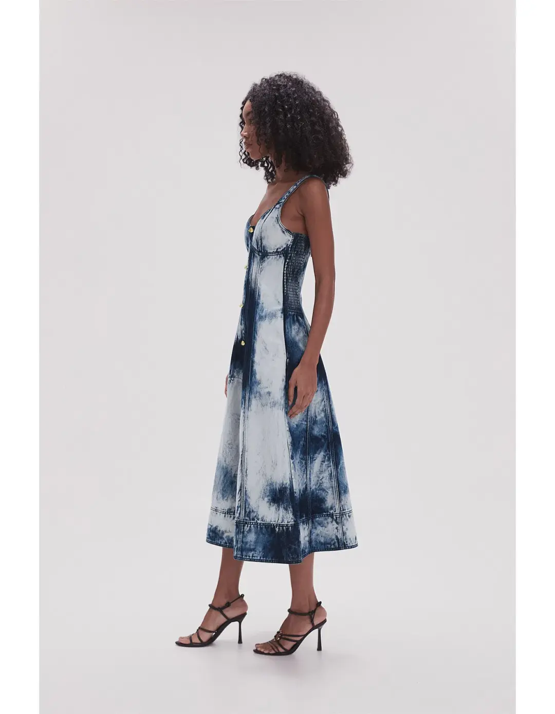 Aje Enigma Denim Midi Dress Print Size 6 for rent on The Volte - main image