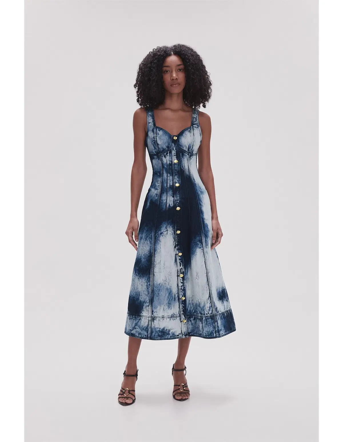 Aje Enigma Denim Midi Dress Print Size 6 - Image 2