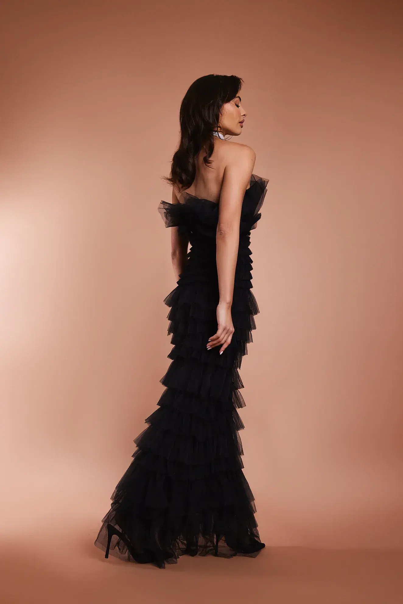 From A Friend Odette Tulle Ruffle Maxi Dress Black Size XS/S / AU 6/8 - Image 5