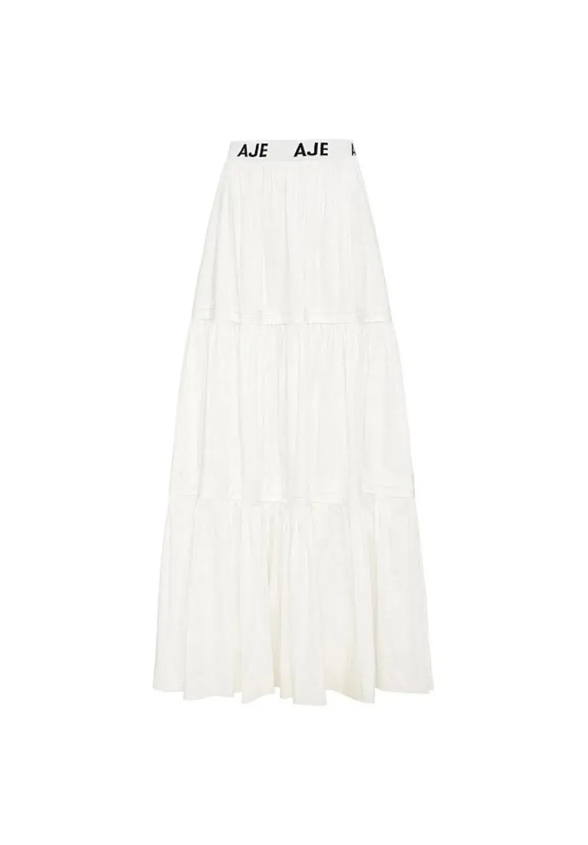 Aje Bardot Logo Tiered Midi Skirt White Size 6 - Image 3