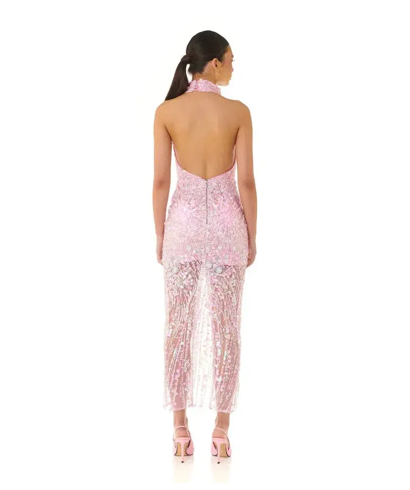 Eliya The Label Laura Midi Dress Pink Size 10 - Image 2