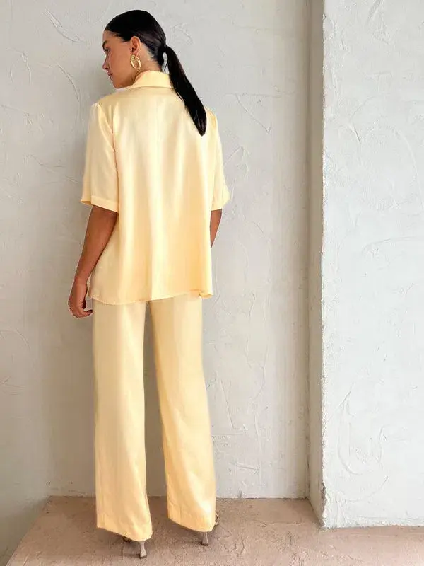 Viktoria and Woods Chorus Shirt w/ Belt Flax Yellow Size 1 /AU 8 - Image 4