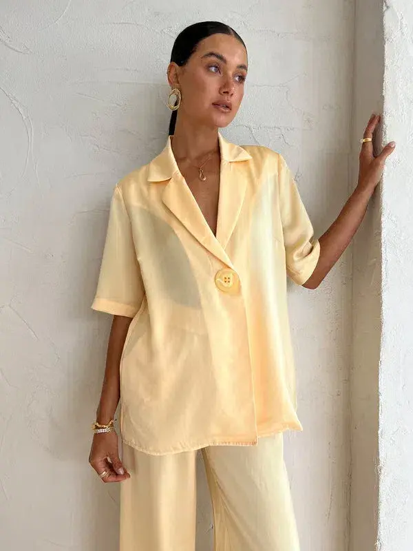 Viktoria and Woods Chorus Shirt w/ Belt Flax Yellow Size 1 /AU 8 - Image 2